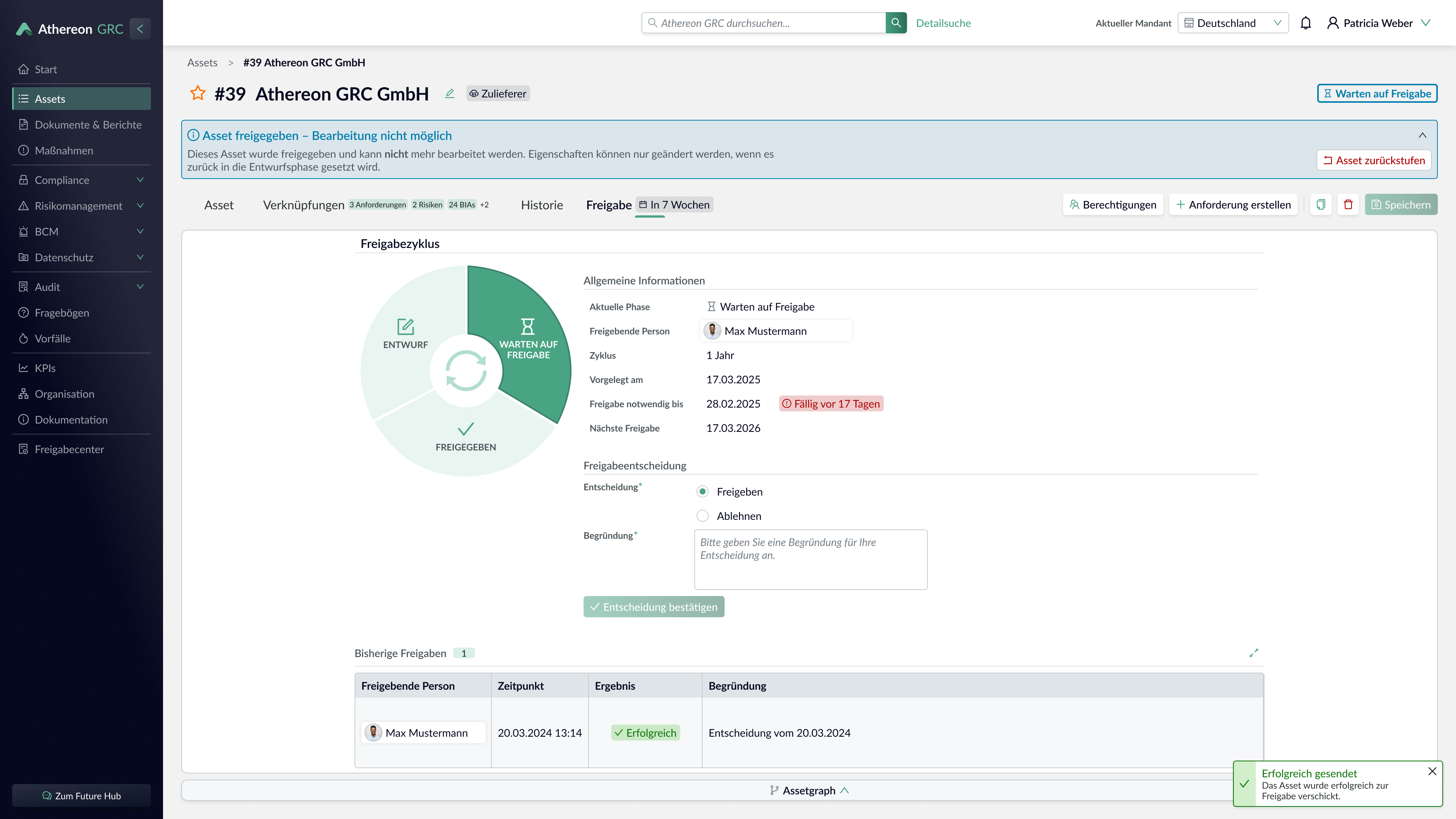screenshot of Athereon GRC